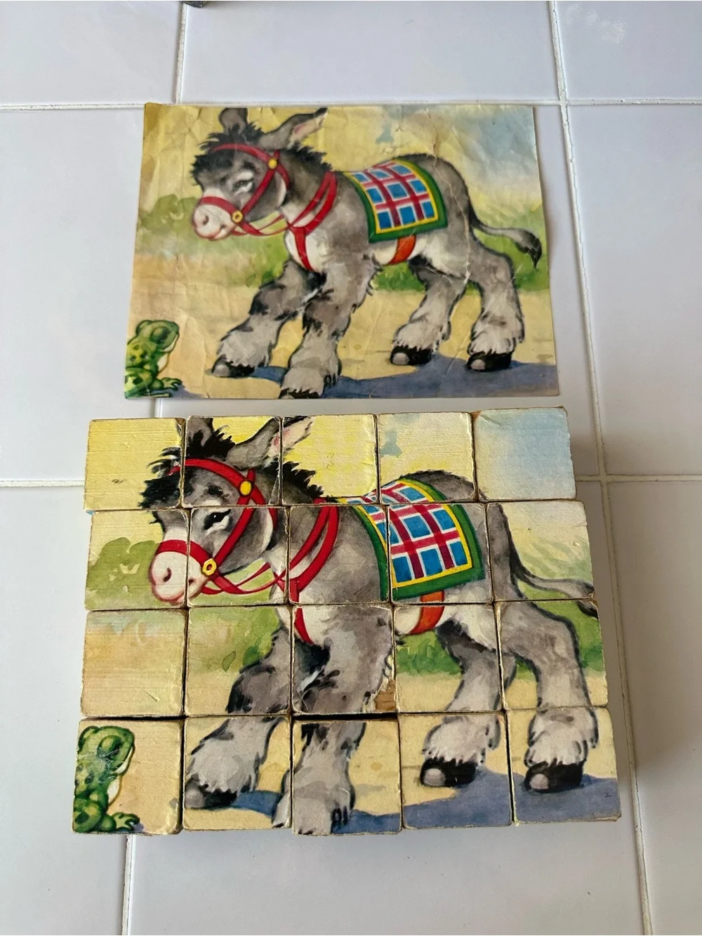 Vintage Kubus WF West German Animal Picture Cube Puzzle